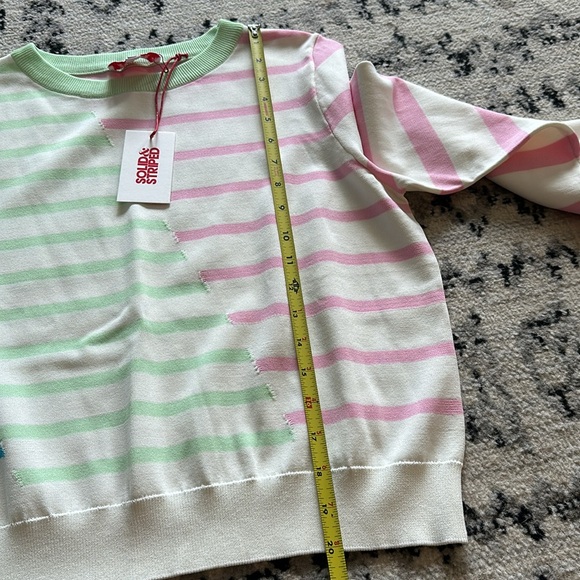NWT Solid & Striped The Mackenzie Pullover Sweater Pink/White/Green/Blue Medium - Picture 11 of 12